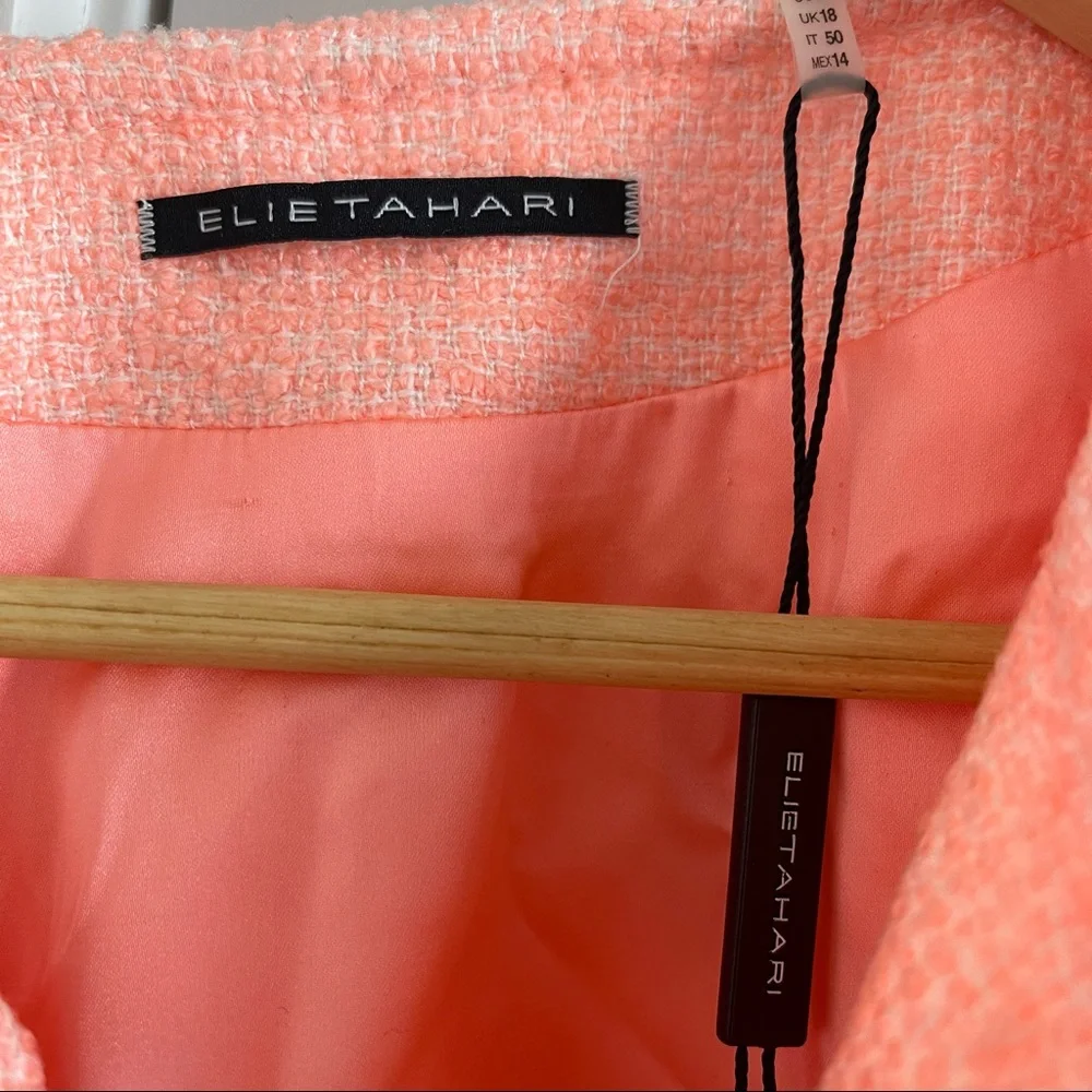 Tweed soft peach zip front jacket - Picture 8 of 9